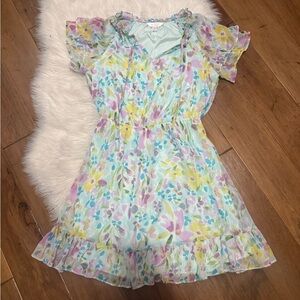 Lauren Conrad Floral Dress with Ruffle Sleeves